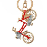 Cute Bicycle Riding Keychain Charm Creative Alloy Keyfobs Women Bag Jewelry