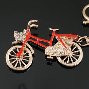 Cute Bicycle Riding Keychain Charm Creative Alloy Keyfobs Women Bag Jewelry
