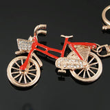 Cute Bicycle Riding Keychain Charm Creative Alloy Keyfobs Women Bag Jewelry