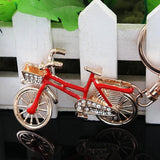 Cute Bicycle Riding Keychain Charm Creative Alloy Keyfobs Women Bag Jewelry
