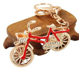 Cute Bicycle Riding Keychain Charm Creative Alloy Keyfobs Women Bag Jewelry