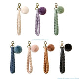 Boho Macrame Keychains for Car Purse Phone - KEYs Hairball Wristlet Strap Decor