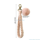 Boho Macrame Keychains for Car Purse Phone - KEYs Hairball Wristlet Strap Decor