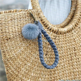 Boho Macrame Keychains for Car Purse Phone - KEYs Hairball Wristlet Strap Decor