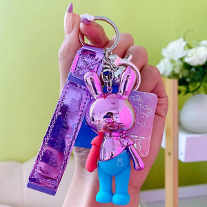 Colorful Rabbit Keychain for Keys Men Women Backpack Car Key Chain