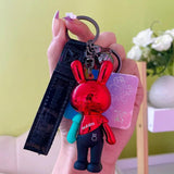 Colorful Rabbit Keychain for Keys Men Women Backpack Car Key Chain