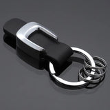 Metal Lettering Logo Leather Keychain A B C D E Keyring Business Men Accessory
