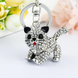 Rhinestone Crystal Cat Keychain Animal Key Chain Key Ring Holder