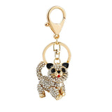 Rhinestone Crystal Cat Keychain Animal Key Chain Key Ring Holder