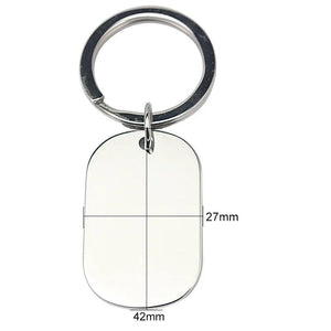 Stainless Steel Blank Dog Tag Key Chain