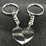 Heart Key Chain Jewelry Gift for Women, 2 PCS