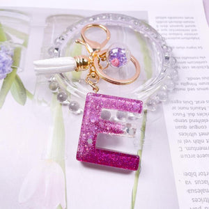 Crystal drop glue key chain tassel pendant resin key chain Glass flower bulb