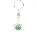 Natural Stones Merkaba Star Keychain Quartz Crystal Keyring