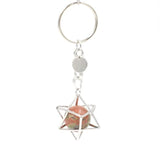 Natural Stones Merkaba Star Keychain Quartz Crystal Keyring
