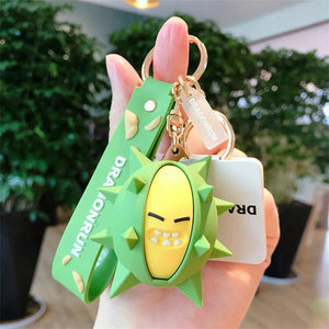 Fruit Cartoon Doll Key Chain Heart Soft Glue Pendant