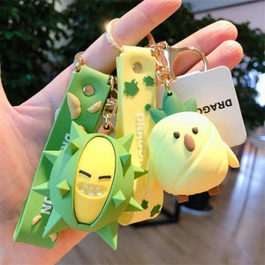 Fruit Cartoon Doll Key Chain Heart Soft Glue Pendant