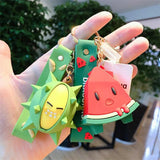 Fruit Cartoon Doll Key Chain Heart Soft Glue Pendant