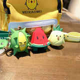 Fruit Cartoon Doll Key Chain Heart Soft Glue Pendant