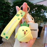 Fruit Cartoon Doll Key Chain Heart Soft Glue Pendant