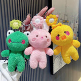 Cartoon Spring Frog Rabbit Bear Keychain Plush Toy Gift