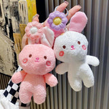 Cartoon Spring Frog Rabbit Bear Keychain Plush Toy Gift