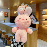 Cartoon Spring Frog Rabbit Bear Keychain Plush Toy Gift