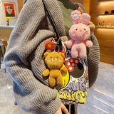 Cartoon Spring Frog Rabbit Bear Keychain Plush Toy Gift