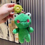 Cartoon Spring Frog Rabbit Bear Keychain Plush Toy Gift