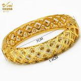 24K Dubai Plated Bangles Bracelet for Women African Indian Bangle Jewellery