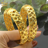 24K Dubai Plated Bangles Bracelet for Women African Indian Bangle Jewellery