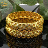 24K Dubai Plated Bangles Bracelet for Women African Indian Bangle Jewellery