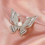 Wedding Animal Pearl Rhinestone Brooch Butterfly Sparkling Insect Clothing Acces