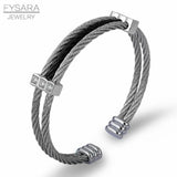 Multicolor Wire Twist Cuff Bracelet with Crystals - Punk Jewelry