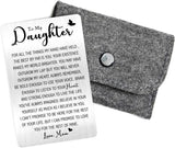 Daughter Engraved Metal Wallet Card Inserts, Inspirational Gift Idea