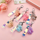 Acrylic Crown Monkey Doll Keychain Transparent Crystal Charm Bag Chain
