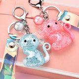 Acrylic Crown Monkey Doll Keychain Transparent Crystal Charm Bag Chain