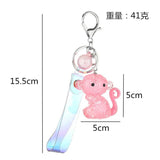 Acrylic Crown Monkey Doll Keychain Transparent Crystal Charm Bag Chain