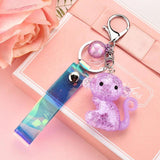 Acrylic Crown Monkey Doll Keychain Transparent Crystal Charm Bag Chain