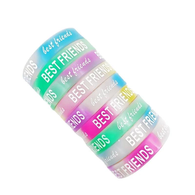 24pcs Luminous Silicone Bracelet Butterfly Sport Night Glow Bangle Wristband