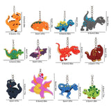 12pcs Dinosaur Keychain Party Favor Kids Dino Birthday Supplies