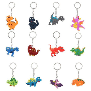 12pcs Dinosaur Keychain Party Favor Kids Dino Birthday Supplies