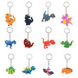 12pcs Dinosaur Keychain Party Favor Kids Dino Birthday Supplies