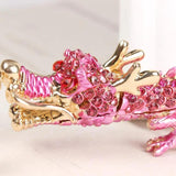 Pink Dragon Crystal Charm Pendant Key Ring Chain Wedding Party Gift