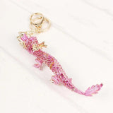Pink Dragon Crystal Charm Pendant Key Ring Chain Wedding Party Gift