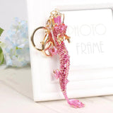 Pink Dragon Crystal Charm Pendant Key Ring Chain Wedding Party Gift