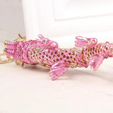 Pink Dragon Crystal Charm Pendant Key Ring Chain Wedding Party Gift