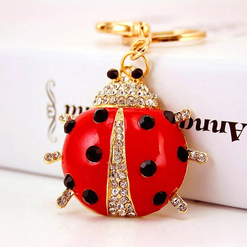 Water Drop Ladybug Keychain Insect Schoolbag Accessories