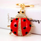 Water Drop Ladybug Keychain Insect Schoolbag Accessories