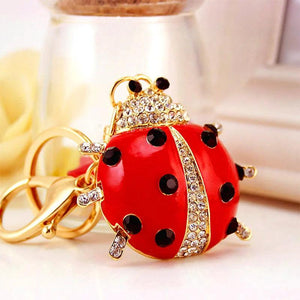 Water Drop Ladybug Keychain Insect Schoolbag Accessories