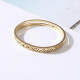 Roman Numeral Stainless Steel Bangle with CZ Crystal - Women's Bracelet